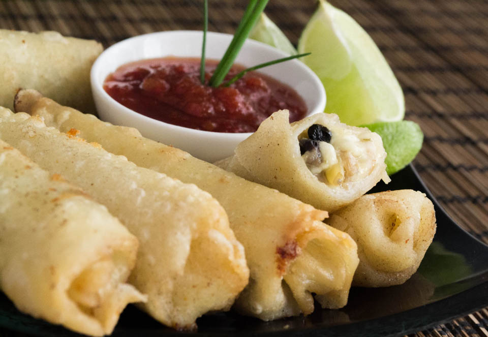 Spring Rolls με Μανιτάρια, Μυρωδικά και Dirollo Emmental Light